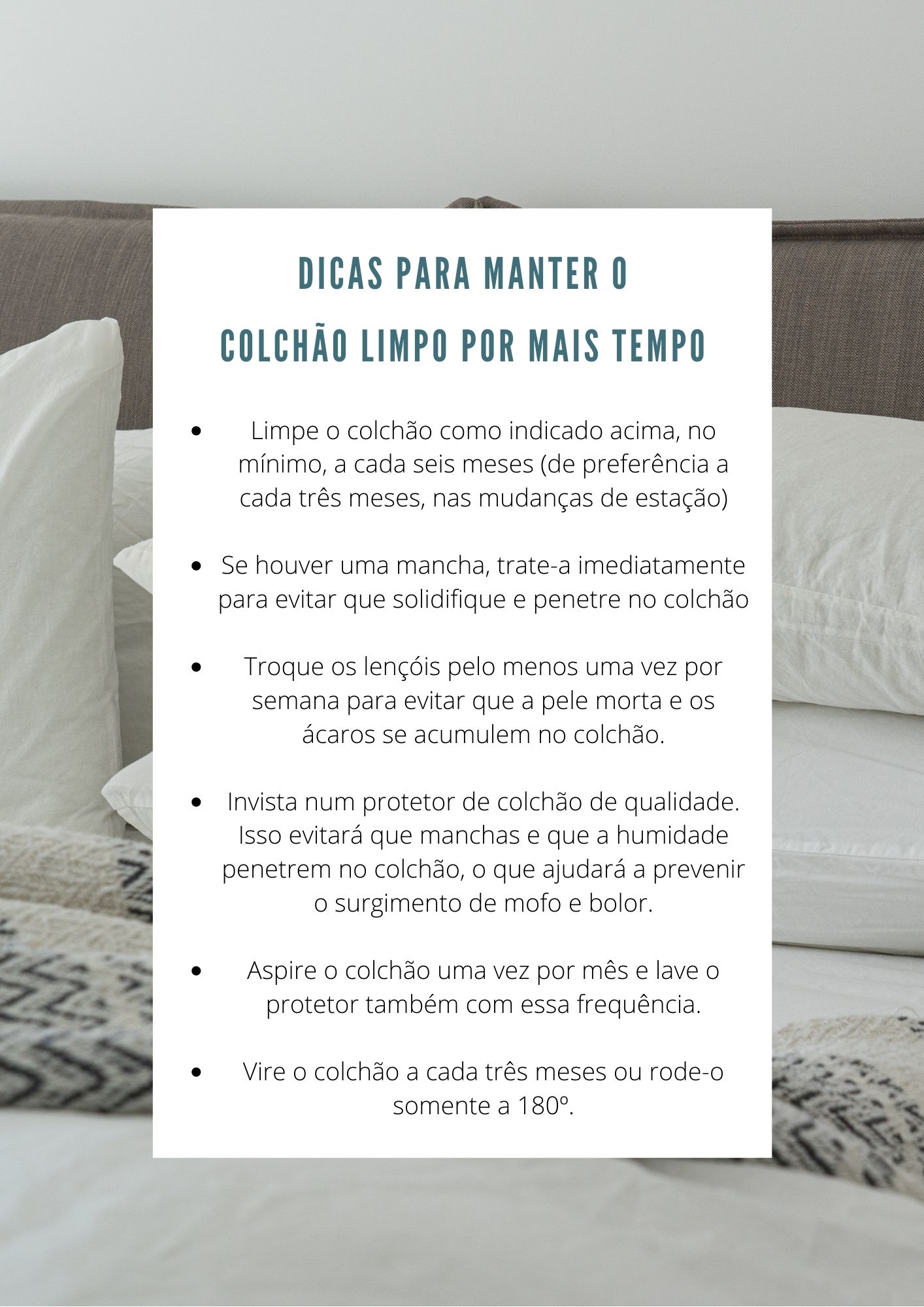 Dicas para manter o colchão limpo por mais tempo