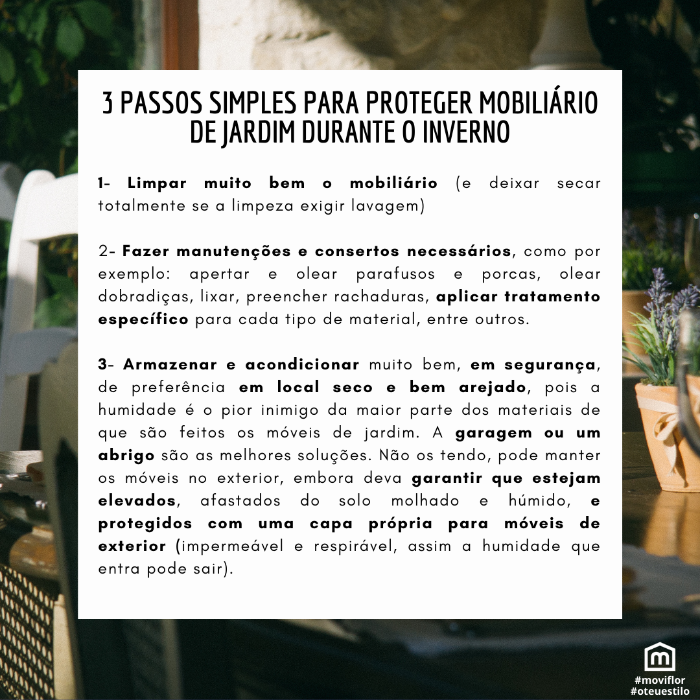 Proteger Mobilirio de Jardim no Inverno - Moviflor